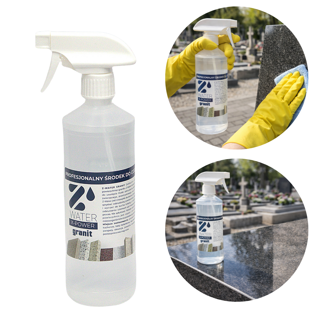 Płyn Ekologiczny do Mycia Pomników + Ściereczka Z-Water X-Power Granit 1