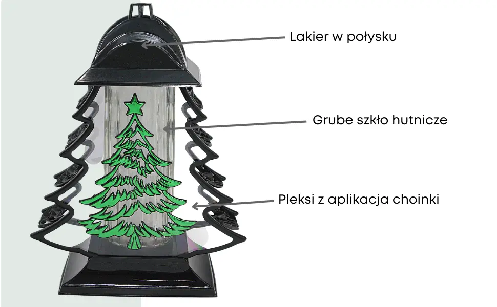 Znicz Choinka LS89 Znicz_atystyczny_ozdobny_choinka_czarno_zilenona_2