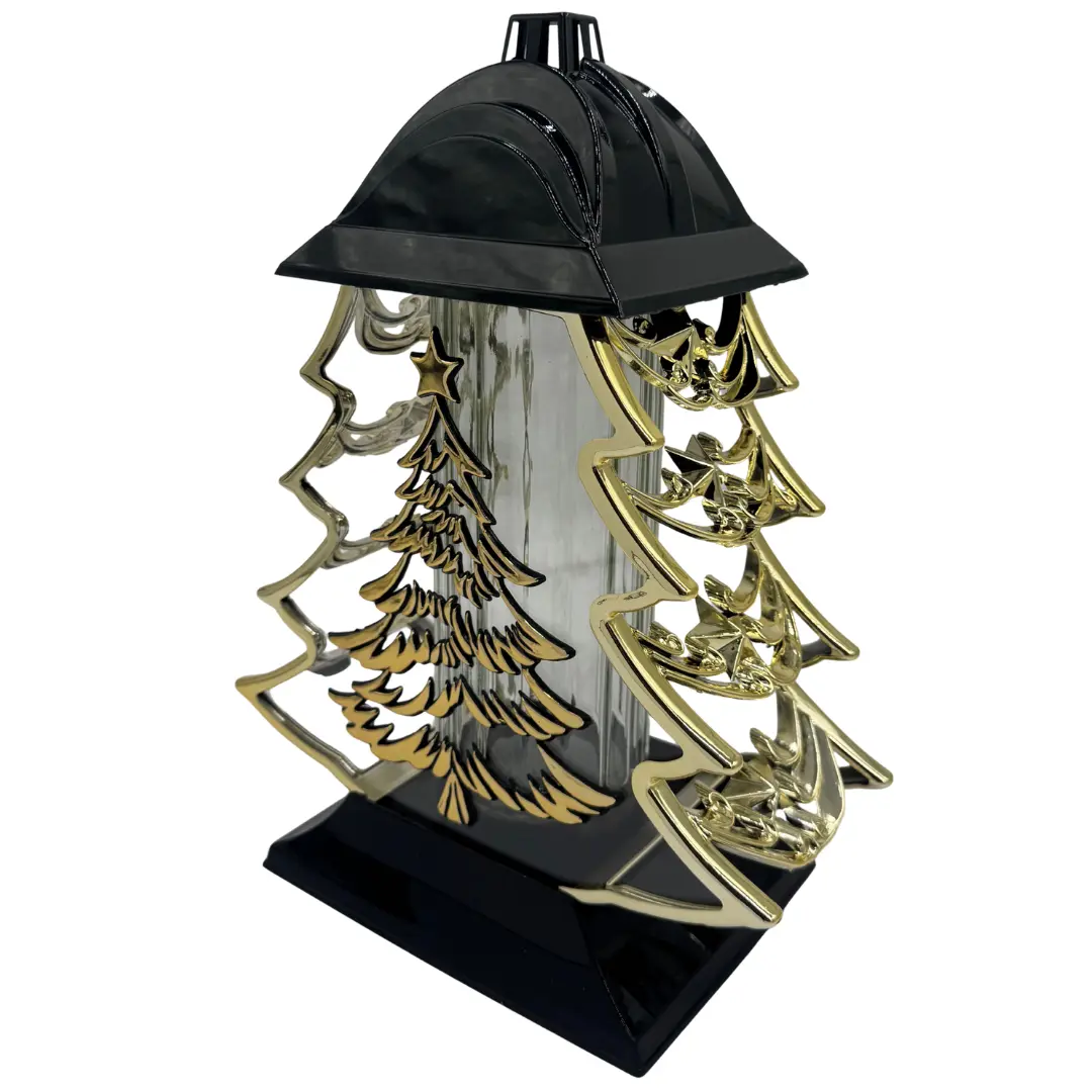 Znicz Choinka Czarno Złota Metalizowana LS89 znicz_artystyczny_choinka_metalizowany_zloty_4