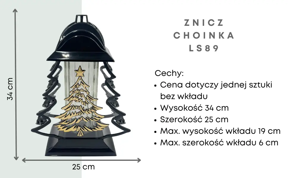 Znicz Choinka Czarno Złota LS89 znicz_artystyczny_choinka_zlota_1
