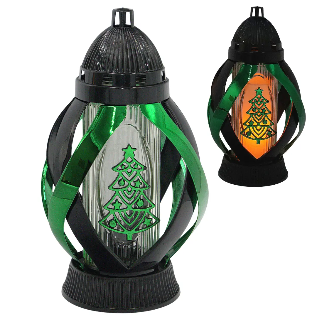 Znicz Choinka Wstęga Czarno Zielona LS90 znicz_ozdony_swiateczny_czarno_zielony_4