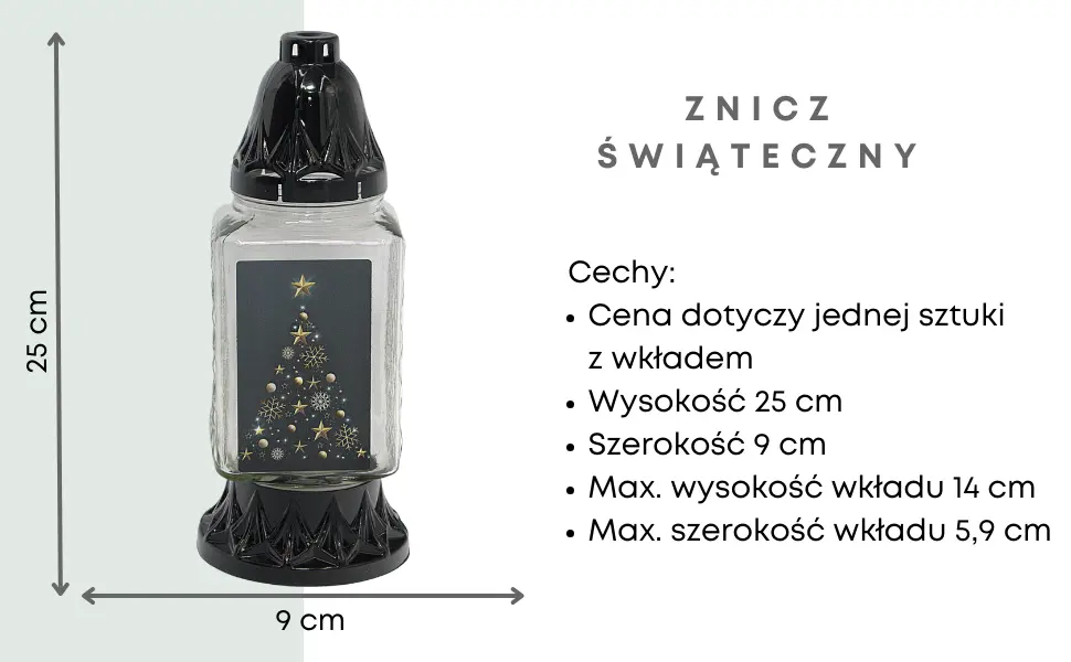 Znicz Świąteczny Choinka LS92 znicz_szklany_z_naklejka_swiateczna_ozdobna_choinka_ozdobna_1