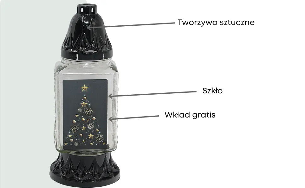 Znicz Świąteczny Choinka LS92 znicz_szklany_z_naklejka_swiateczna_ozdobna_choinka_ozdobna_2