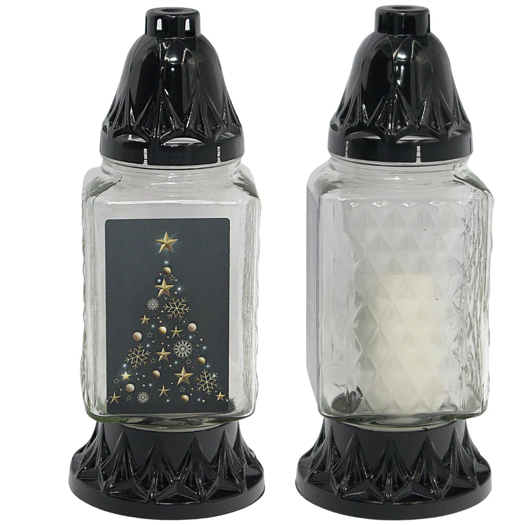 Znicz Świąteczny Choinka LS92 znicz_szklany_z_naklejka_swiateczna_ozdobna_choinka_ozdobna_4