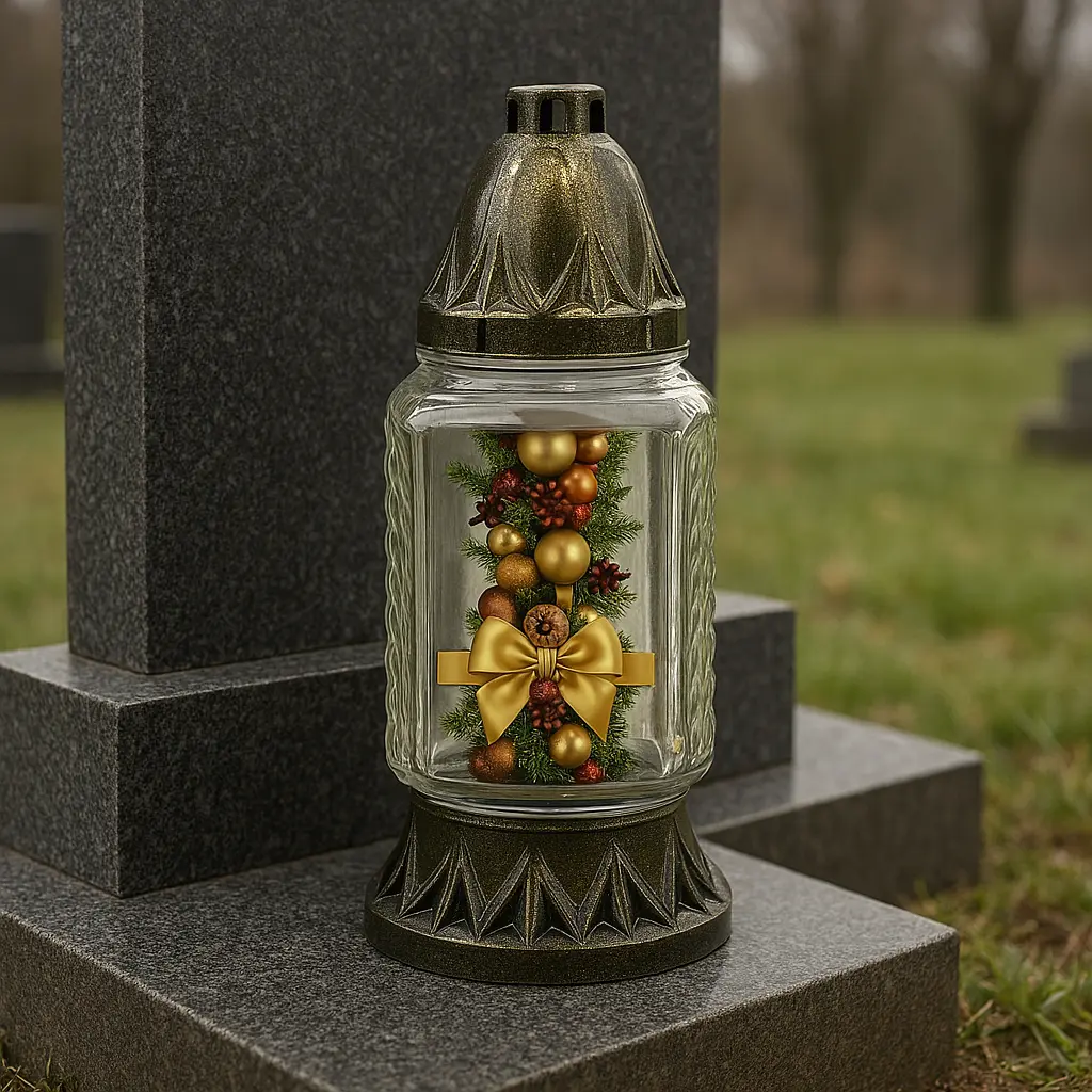 Znicz Świąteczny Wianek LS92 znicz_naklejka_swiateczny_pomnik