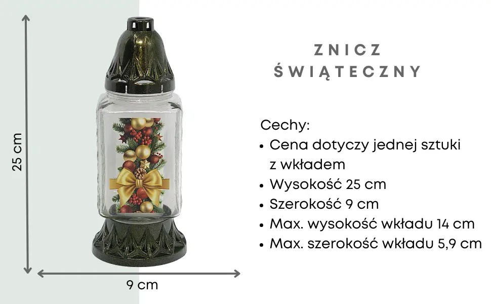 Znicz Świąteczny Wianek LS92 znicz_szklany_z_naklejka_swiateczna_ozdobna_chinka_1
