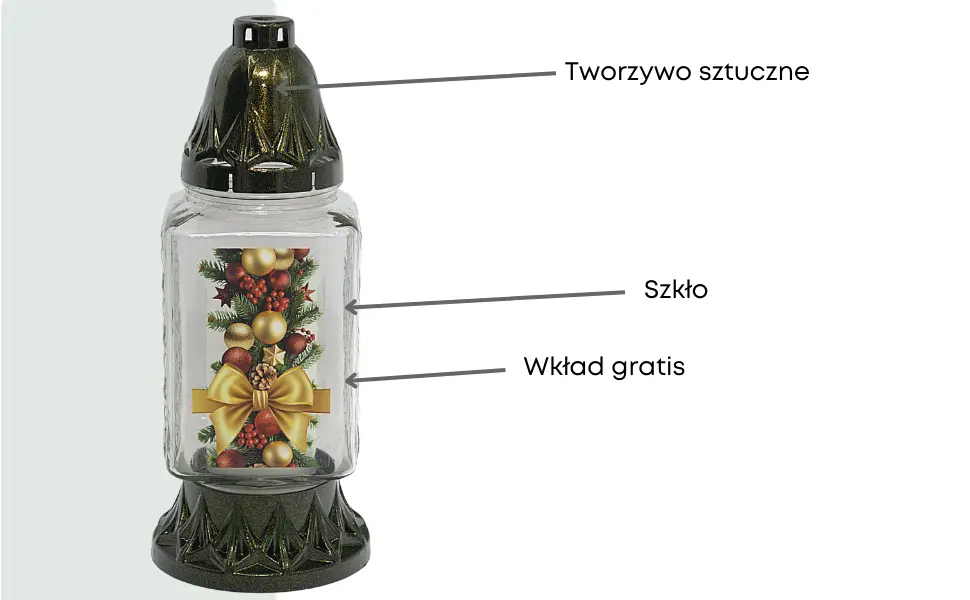 Znicz Świąteczny Wianek LS92 znicz_szklany_z_naklejka_swiateczna_ozdobna_chinka_2