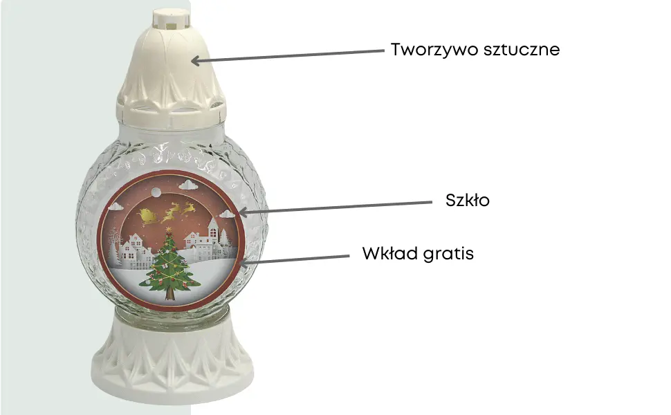 Znicz Świąteczny LS93 znicz_szklany_z_naklejka_swiateczna_ozdobna_bialy_2