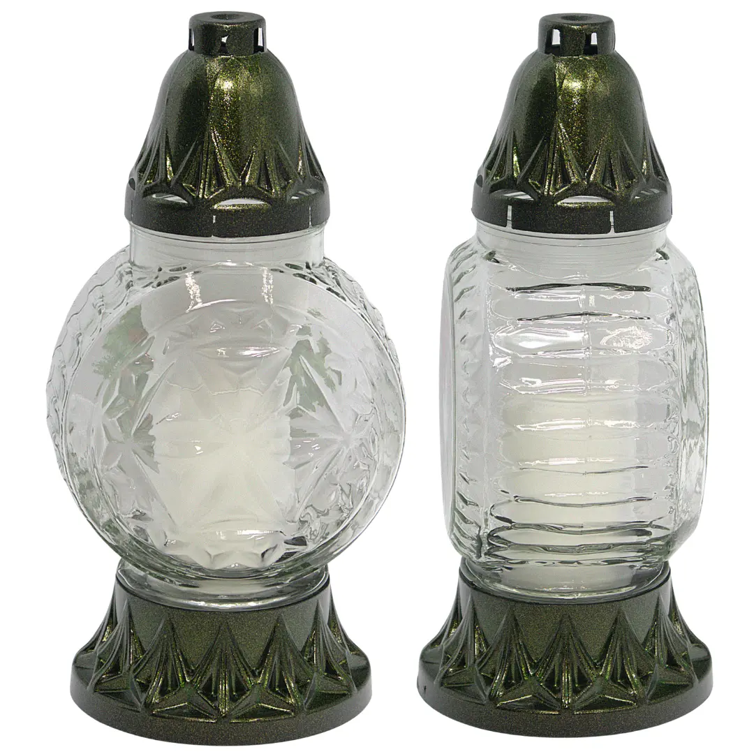 Znicz Świąteczny Wianek L1000  LS93 znicz_szklany_z_naklejka_swiateczna_ozdobna_wianek_4