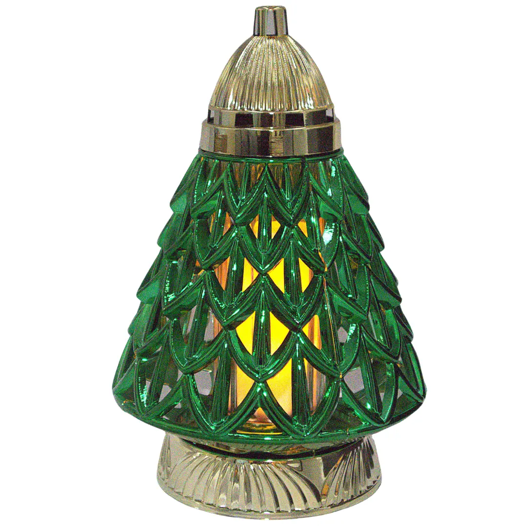 Znicz Choinka Metalizacja Duża LS94 znicz_choinka_permium_zielono_zlota_duza_4