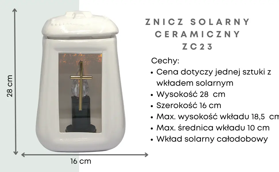 Znicz Ceramiczny Beczka Worek Biały Krzyż Złoty z wkładem solarnym ZC23 znicz_ceramiczny_bialy_z_wkladem_solarnym_1