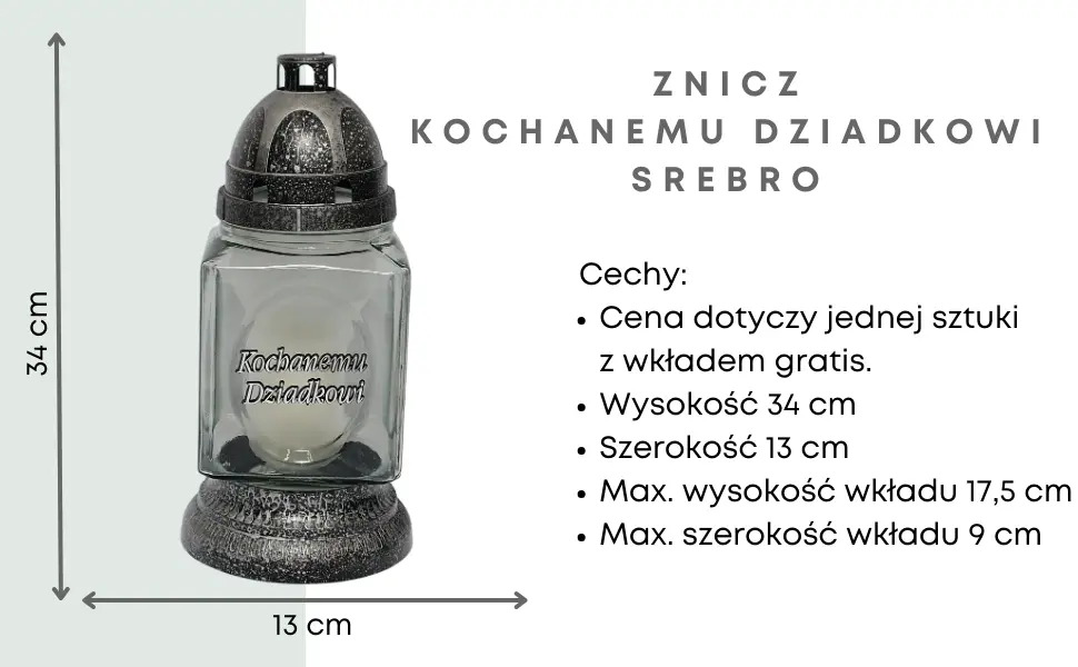 Znicz Kwadrat Prosty z Wkładem Srebrny Dziadkowi L34 znicz_szklany_z_dedykacja_dla_dziadka_1