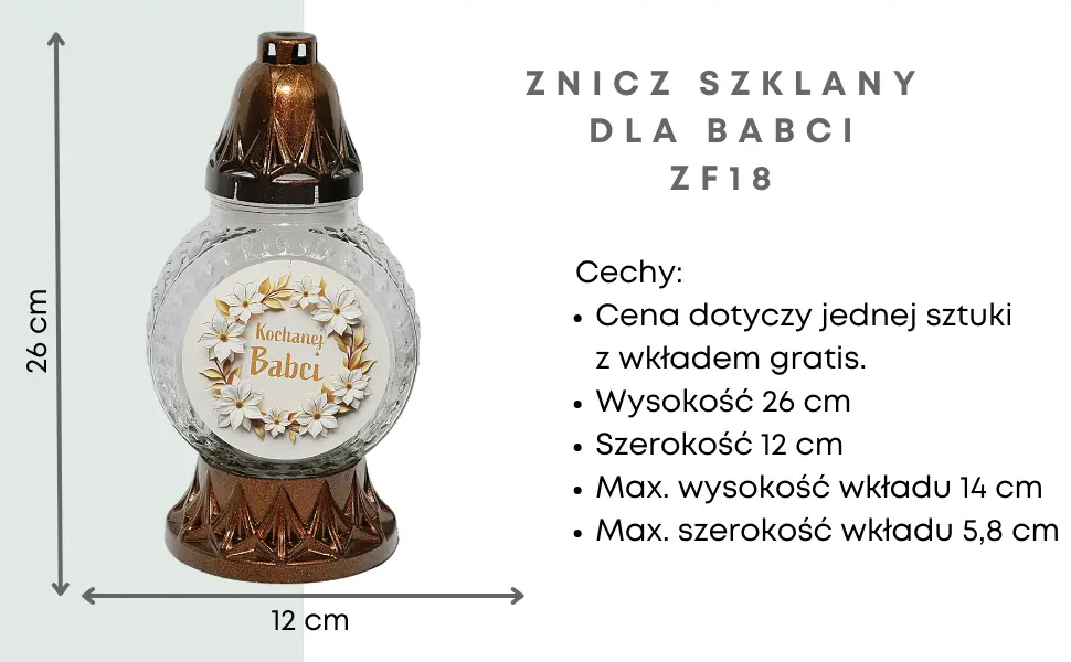 Znicz L1000 Naklejka Babcia ZF18 znicz_szklany_z_naklejka_dedykacja_dla_babci_1