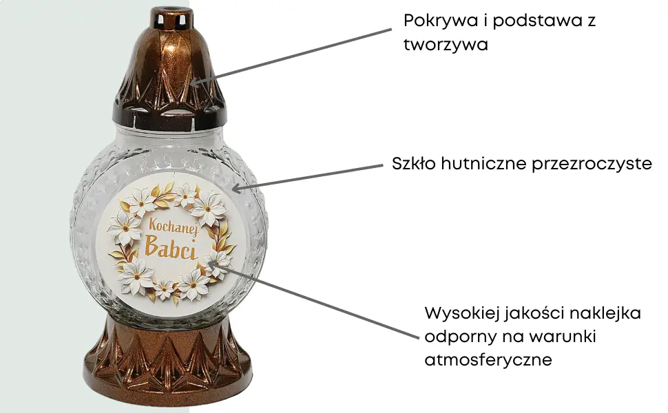 Znicz L1000 Naklejka Babcia ZF18 znicz_szklany_z_naklejka_dedykacja_dla_babci_2