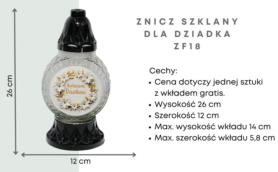 Znicz L1000 Naklejka dziadek ZF18 znicz_szklany_z_naklejka_dedykacja_dla_dziadka_1