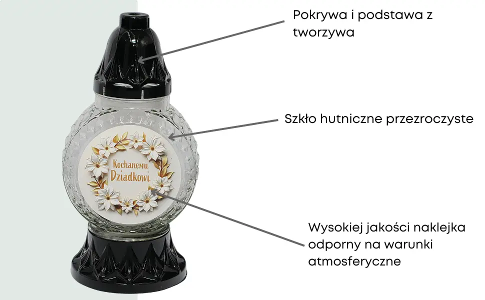 Znicz L1000 Naklejka dziadek ZF18 znicz_szklany_z_naklejka_dedykacja_dla_dziadka_2