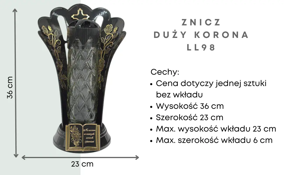 Znicz Krzyż Złoty LL98 Znicz_duzy_korona_zlota_1