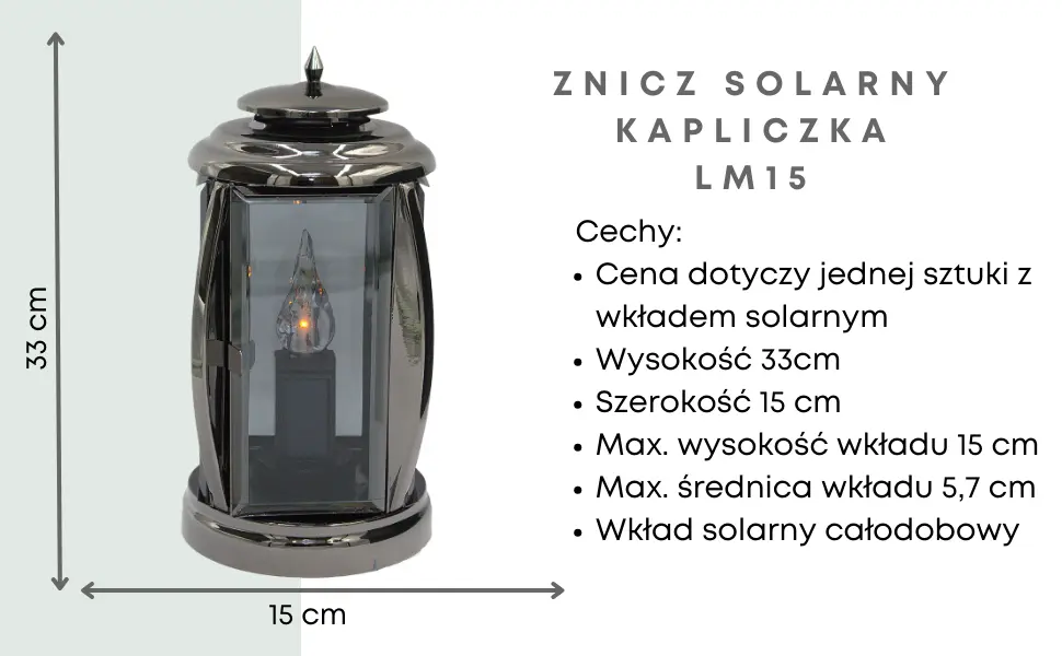 Znicz Metalowy Elegancka Kapliczka Czarna LM15 z wkładem solarnym znicz_solidny_metalowy_grafiowy_z_wkladem_solarnym_1