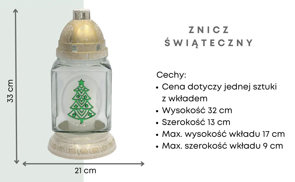 Znicz Kwadrat Prosty z Wkładem Biało-Złoty L34 znicz_szklany_z_aplikacja_swiateczna_ozdobna_bialo_zloty_1