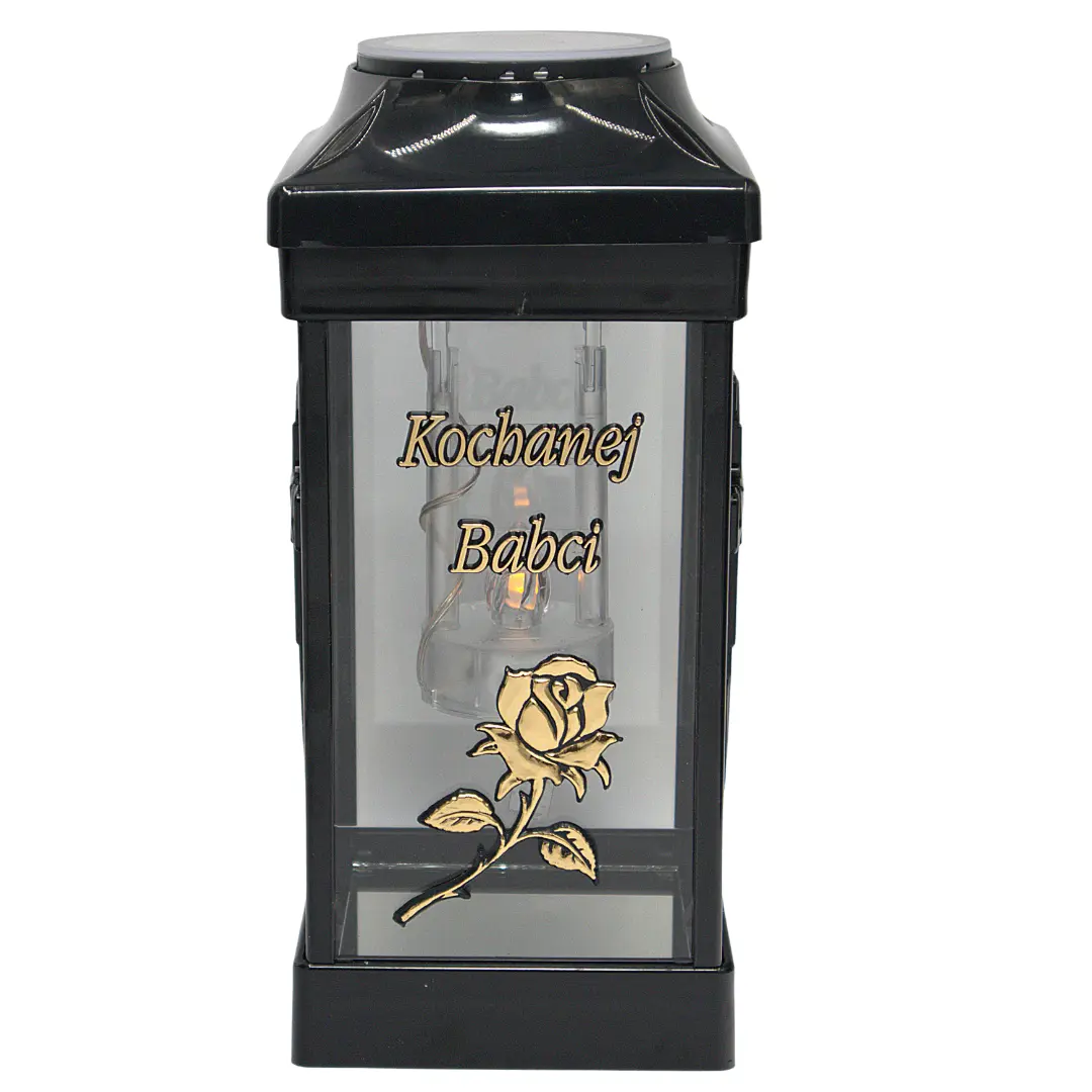 Znicz Cubo Zloty LG40 z dedykacją kochanej Babci solarny znicz_cubo_z_dedykacja_kochanej_babci_zloty_solarny_5