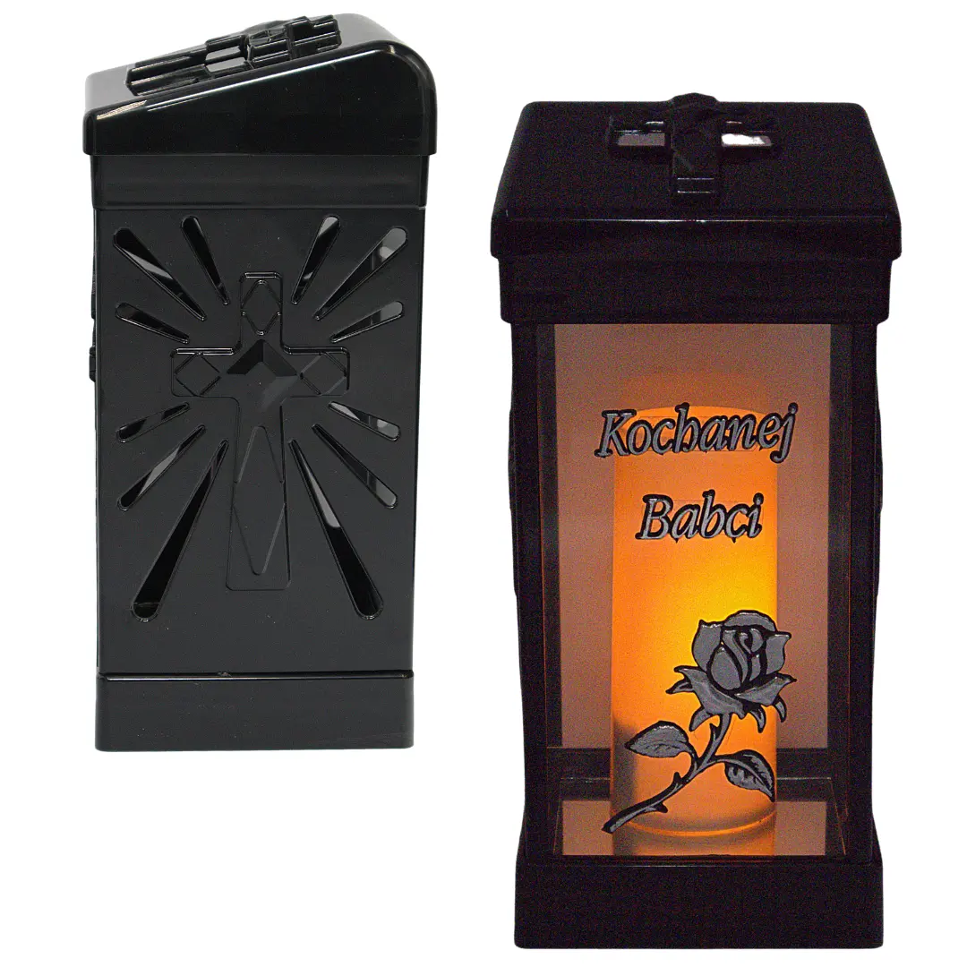 Znicz Cubo Srebrny LG40 Kochanej Babci znicz_cubo_z_dedykacja_kochanej_babci_srebrny_4