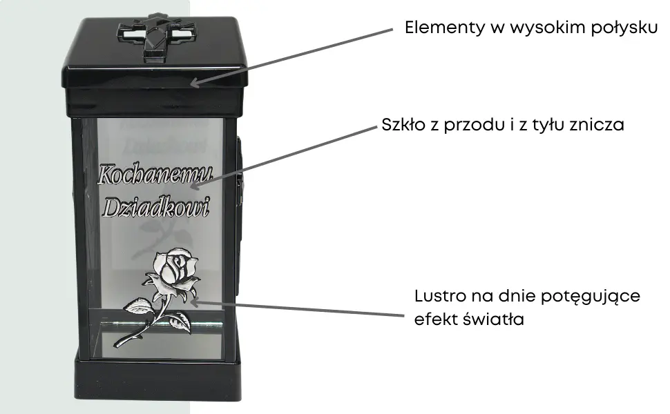 Znicz Cubo Srebrny LG40 matka znicz_cubo_z_dedykacja_kochanemu_dziadkowi_srebny_2