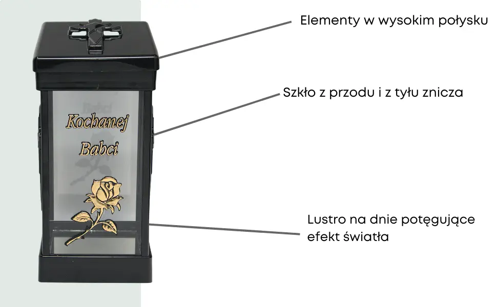 Znicz Cubo Zloty LG40 Kochanej Babci znicz_cubo_z_dedykacja_kochanej_babci_zloty_2