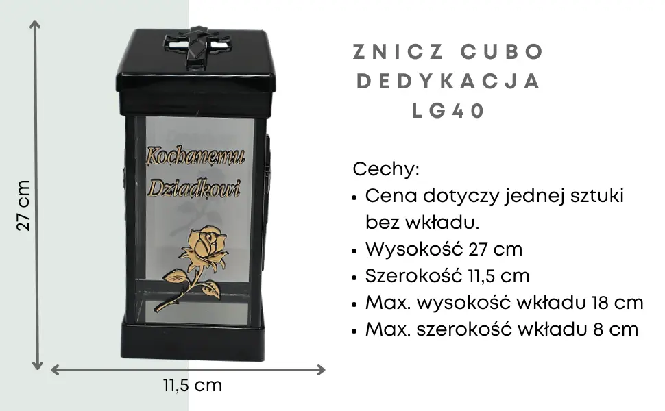 Znicz Cubo Zloty LG40 matka znicz_cubo_z_dedykacja_kochanemu_dziadkowi_zloty_1