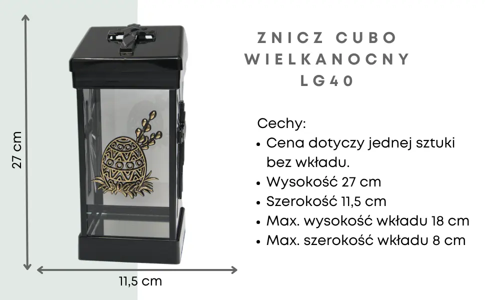 Znicz Cubo Zloty LG40 aplikacja Wielkanocna złota znicz_cubo_z_aplikacja_wielkanocna_zlota_1