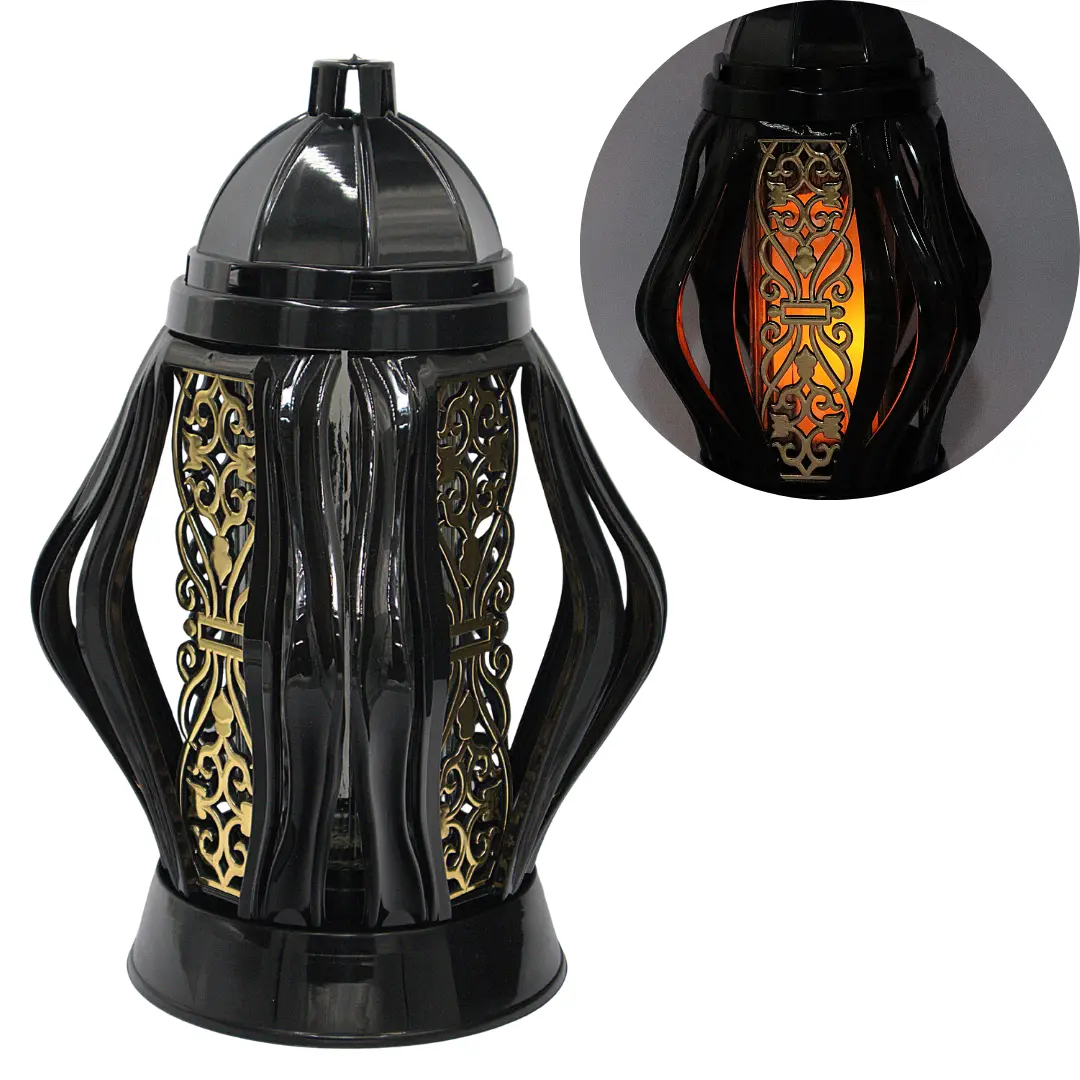 Duży Znicz artystyczny czarno złoty LG62 na cmentarz szkło nowoczesny  znicz_decor_czarno_zloty_4