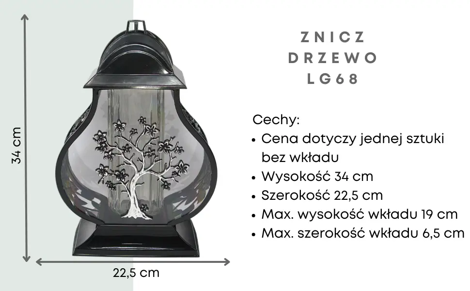 Znicz Lampion Drzewo Srebro LG68 znicz_artystyczny_drzewo_czarno_srebrny_1