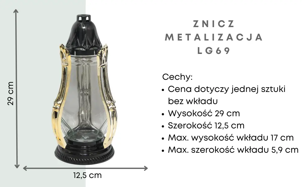 Znicz Mały Metalizacja Znicz_metalizowany_czarno_zloty_1