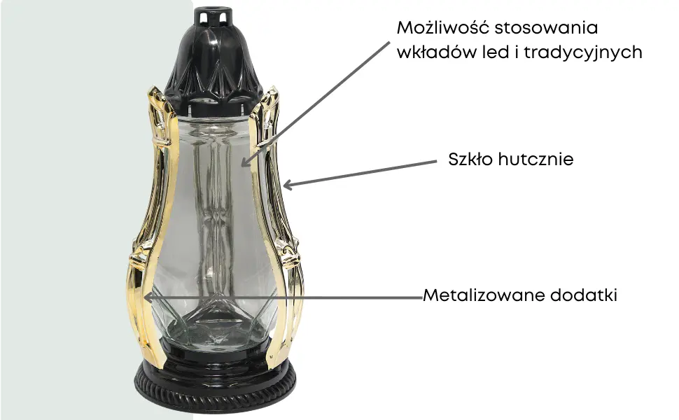 Znicz Mały Metalizacja Znicz_metalizowany_czarno_zloty_2