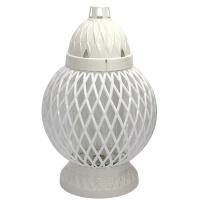 Znicz Glass Hit Kula Karo Duza Biała LG47