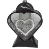 Znicz artystyczny serce LL87 czarno-srebrny 32 cm szkło połysk bez wkładu
