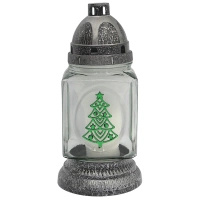 Znicz Kwadrat Prosty z Wkładem Srebrny L34