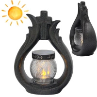 Znicz Solarny Ceramiczny Płomyk LC26 Ciepły led Nowoczesny Znicz na Grób