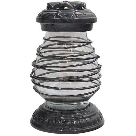 Znicz ceramiczny czarny beczka na grób wyjątkowy owijka ciężki LC14