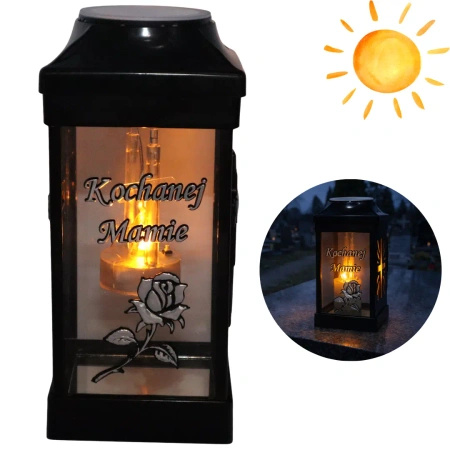 Znicz Cubo Srebrny LG40 solarny Kochanej Mamie srebrny