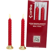 Zestaw Świece LED Eleganckie Długie Czerwone z Bateriami C51
