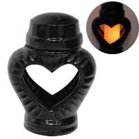 Znicz ceramiczny na grób serce małe zc27 czarny połysk wysoka jakość