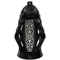 Duży Znicz artystyczny czarno srebrny LG62 na cmentarz szkło nowoczesny