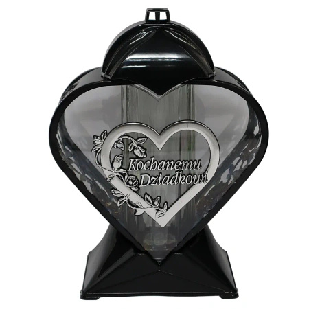 Duży znicz dla dziadka serce srebrne LL87 Dzień dziadka kochanemu dziadkowi