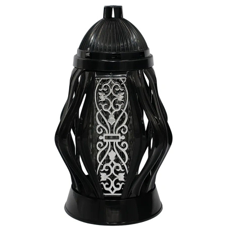 Duży Znicz artystyczny czarno srebrny LG62 na cmentarz szkło nowoczesny 