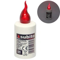 Wkład do Zniczy Diodowy LED Czerwony Płomień z Bateriami Subito WP1