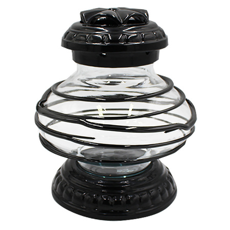 Znicz ceramiczny LC12 UFO czarny szkło 32 cm klasyczny nowoczesny