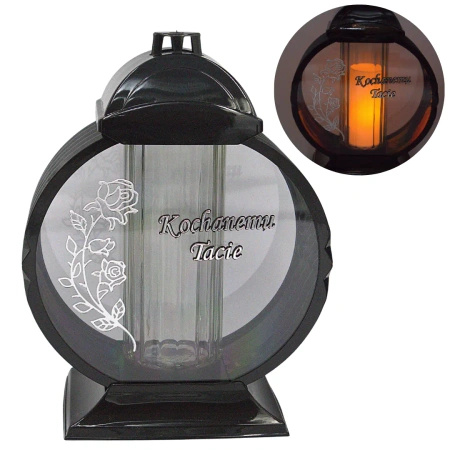 Znicz dla taty medalion duży srebrny dedykacja grób Dzień Taty LG71