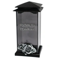 Znicz żywiczny ciężki szklany dla dziadka LK17 kochanemu dziadkowi srebro