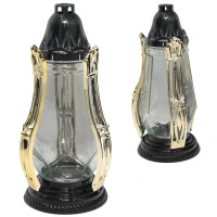 Znicz artystyczny LG69 metalizowany czarno złoty na wkład nowoczesny