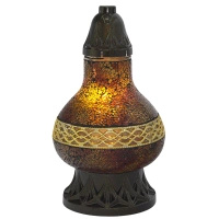 Znicz Witrażowy Karafa Mini Brązowo Złota Witraż Decor Karafka LW19